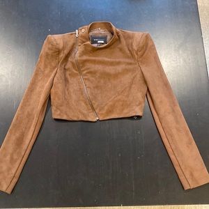 Suede cropped BCBG MaxAzaria cropped jacket